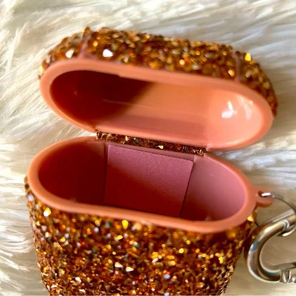 Sparkly Rose Gold (1st Gen) AirPods Case - Picture 4 of 5